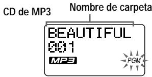 SONY D-CS901 - Durante la reproducción, pulse repetidamente PLAY MODE hasta que aparezca "PGM". - 2