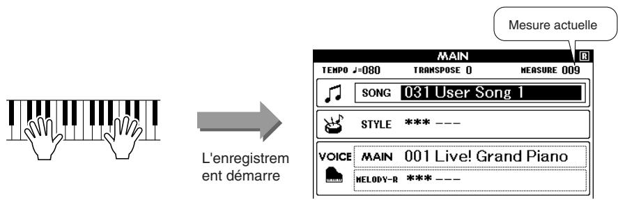 SONY DGX505 - L'enregistrement démarre dès que vous jouez au clavier. - 1