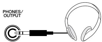SONY DGX505 - Connexion d'un casque (prise PHONES/OUTPUT) - 1