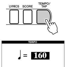 SONY DGX505 - Appuyez sur la touche [TEMPO/TAP] pour appeler l'écran TEMPO. - 1