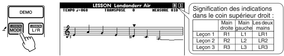 SONY DGX505 - Utilisez la touche [LESSON MODE] pour sélectionner Lesson 1. - 1