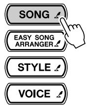SONY DGX505 - Depuis l'écran MAIN, appuyez sur la touche [SONG], puis utilisez le cadran pour sélectionner le numéro du morceau utilisateur (031 – 035) sur lequel vous voulez enregistrer. - 1