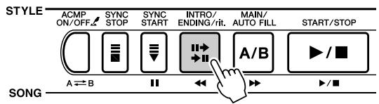 SONY DGX505 - Appuyez sur la touche [INTRO/ENDING/rit.] (Intro/Conclusion/rit.). - 1