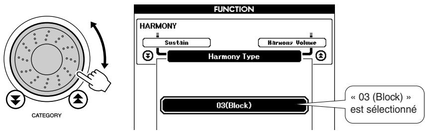 SONY DGX505 - Sélectionnez un type d'harmonie. - 1