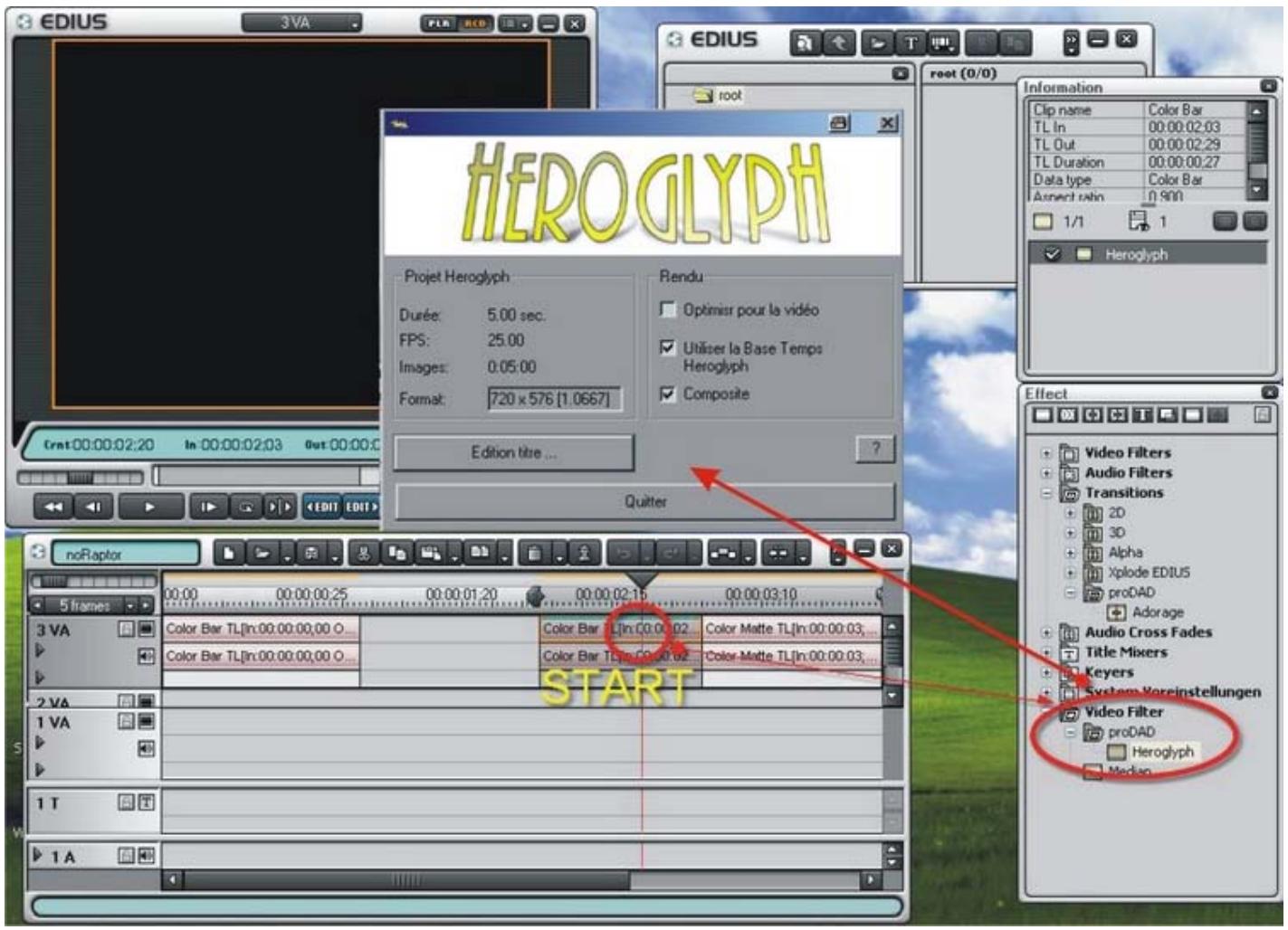 SONY HEROGLYPH-HELP - Heroglyph comme filtre dans Canopus Edius : - 1