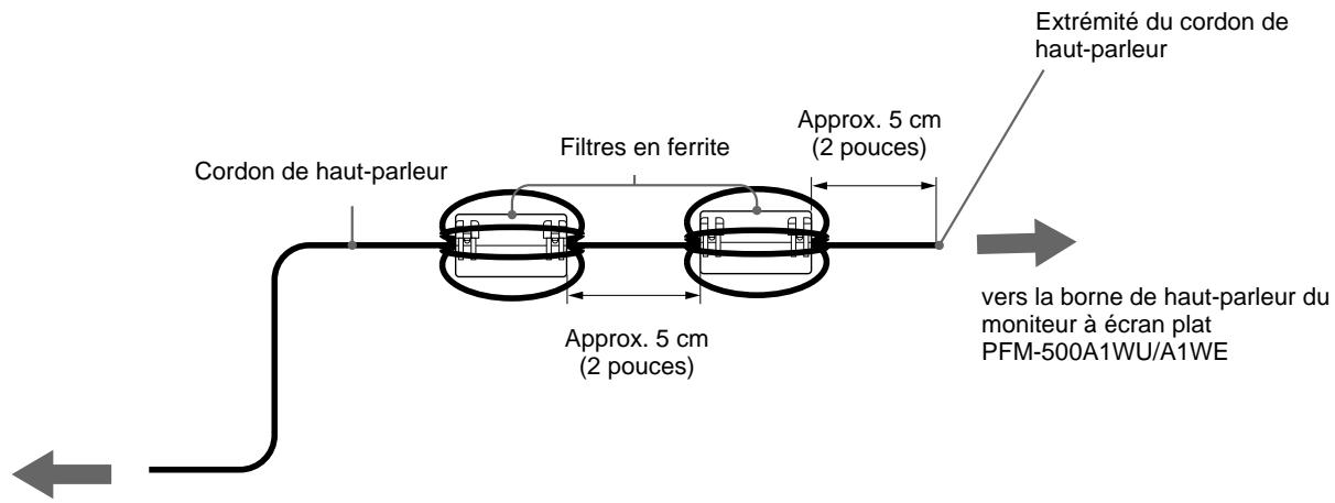 SONY SS-X500A - Installation des filtres en ferrite - 1