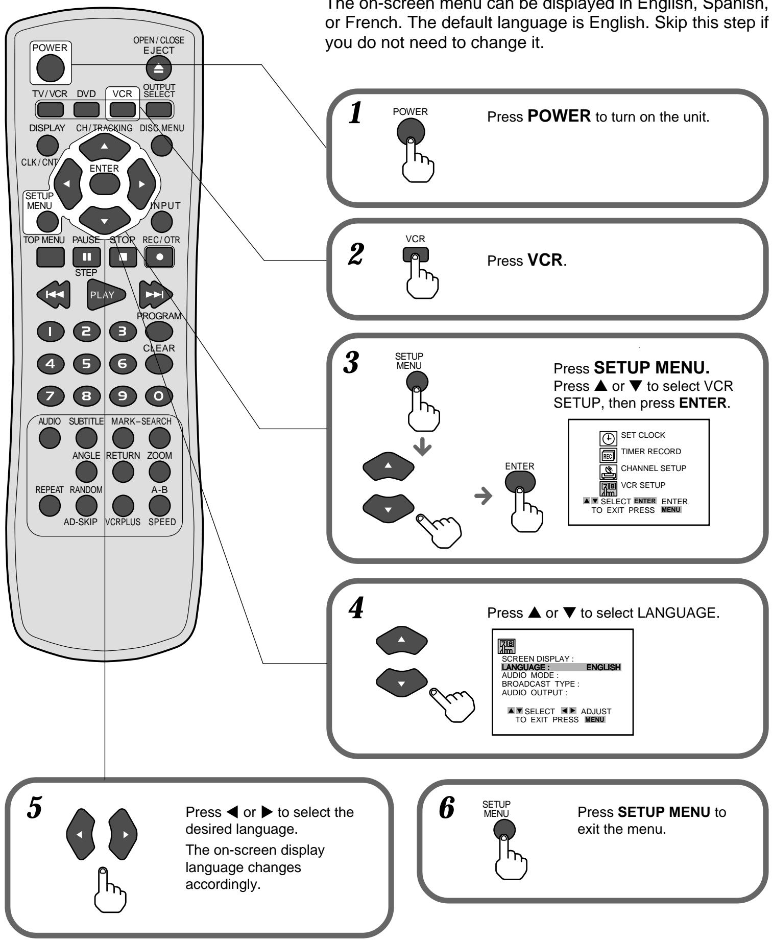 SONY VMC-P10 - Setting the menu language - 1