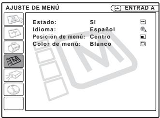 SONY VPL-CS5 - El menu AJUSTE DE MENU - 1