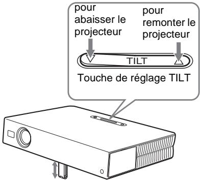 SONY VPL-CS5 - Appuyez sur ou de la touche TILT pour régler l'inclinaison du projecteur. - 1