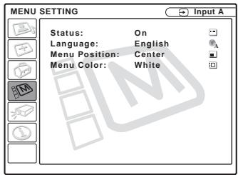 SONY VPL-CS5 - The MENU SETTING Menu - 1