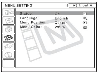 SONY VPL-CS5 - Selecting the Menu Language - 3