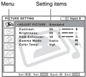 SONY VPL-CS5 - Input signal setting indicator - 3