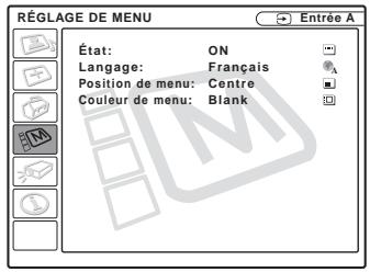 SONY VPL-CS5 - MENU réglage de MENU - 1