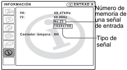 SONY VPL-CS5 - El menu INFORMACION - 1