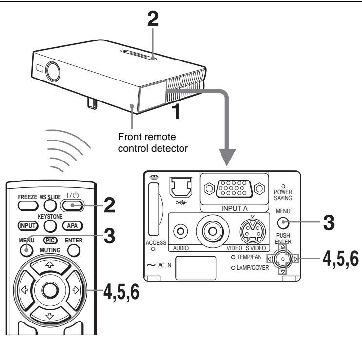 SONY VPL-CS5 - Selecting the Menu Language - 1