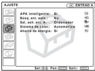 SONY VPL-CS5 - Indicador de configuración de BCH de entrada - 1