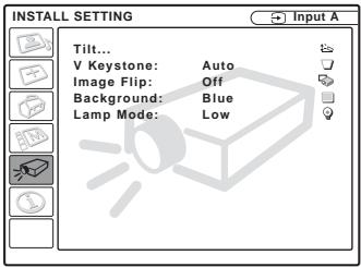 SONY VPL-CS5 - The INSTALL SETTING Menu - 1