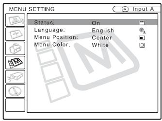 SONY VPL-CS5 - Sélection de la langue de menu - 3