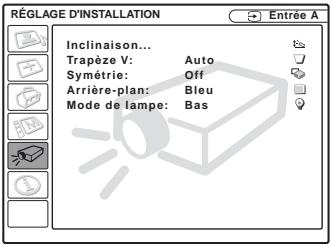 SONY VPL-CS5 - Menu réglage d'installation - 1