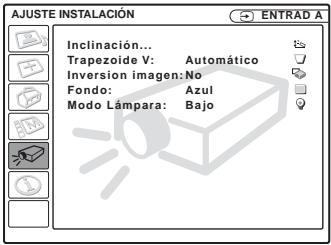 SONY VPL-CS5 - El menu AJUSTE INSTALLACION - 1