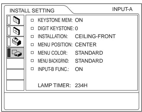 SONY VPL-PX10 - The INSTALL SETTING Menu - 1