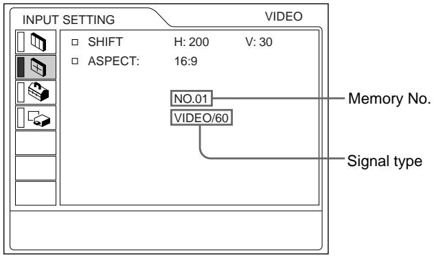 SONY VPL-PX10 - The INPUT SETTING Menu - 1
