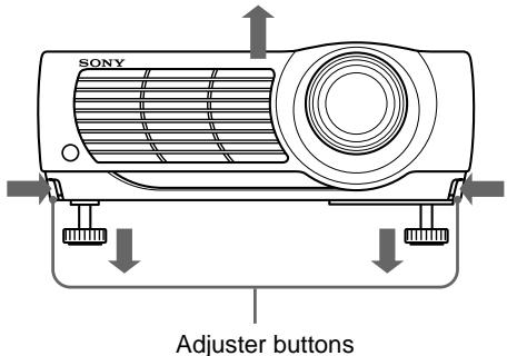 SONY VPL-PX10 - To adjust the height - 1