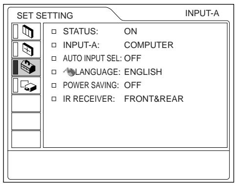 SONY VPL-PX10 - Selecting the Menu Language - 2