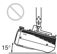 SONY VPL-PX10 - No incline lainstitution más de 15 grados - 3