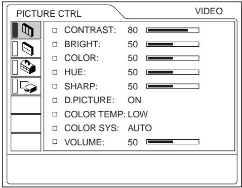 SONY VPL-PX10 - The PICTURE CTRL Menu - 1