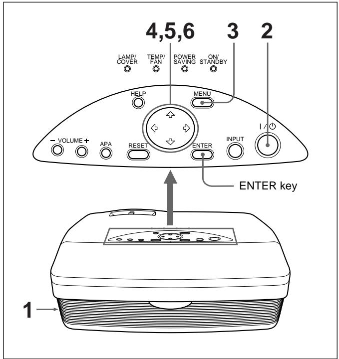 SONY VPL-PX10 - Selecting the Menu Language - 1