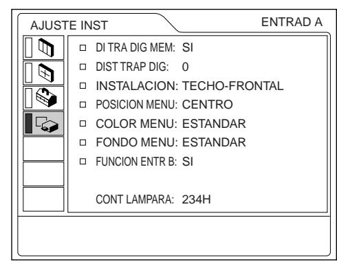 SONY VPL-PX10 - Menu AJUSTE INST - 1