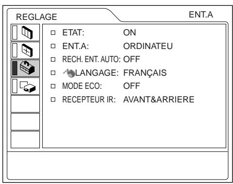 SONY VPL-PX10 - Le menu REGLAGE - 1