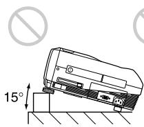 SONY VPL-PX10 - Tilting the unit more than 15 degrees - 1