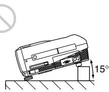 SONY VPL-PX10 - N'inclinez pas le projecteur de plus de 15 degrés - 2