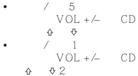 • / 5 VOL +/- CD ↑ ↓ • / 1 VOL +/- CD ↑ ↓ 2
