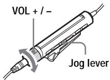 VOL + / - Jog lever
