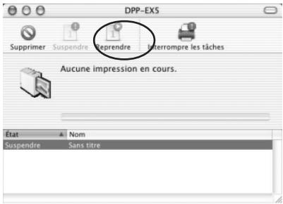 SONY DPP-EX5 - Si une erreur se produit au cours d'une impression sous Mac OS X (v10.1/v10.2) - 3
