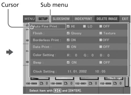 SONY DPP-EX5 - What you can do with the MENU - 3