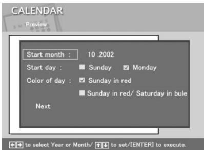 SONY DPP-EX5 - Création d'un calendrier - 3
