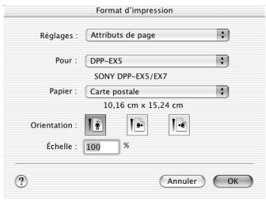 SONY DPP-EX5 - Choisissez les réglages de l'imprimante. - 1