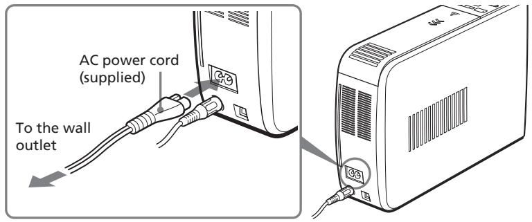 SONY DPP-EX5 - Connecting the AC power cord - 1