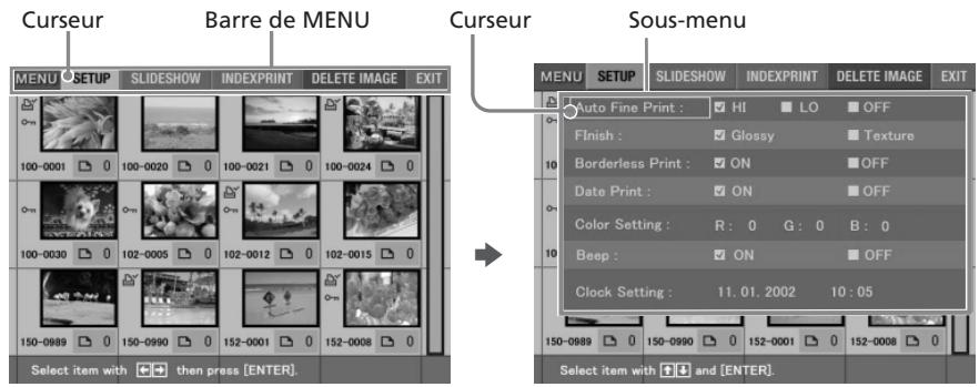 SONY DPP-EX5 - Fonctions du MENU - 2