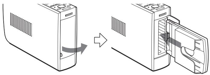 SONY DPP-EX5 - Close the paper tray lid. Then push and open the printer's paper tray compartment lid and insert the paper tray into the printer. - 1