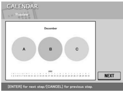 SONY DPP-EX5 - Création d'un calendrier - 2