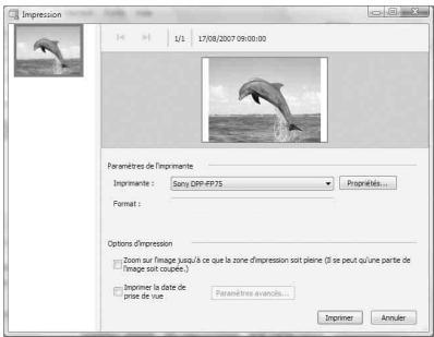 SONY DPP-FP75 - Dans la liste déroulante « Imprimante », Sélectionnez « Sony - 1