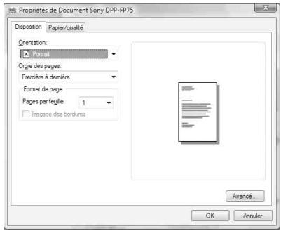 SONY DPP-FP75 - Dans la liste déroulante « Imprimante », Sélectionnez « Sony - 2
