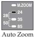 SONY HVL-F36AM - Press the ZOOM button to display the desired zoom coverage. - 2