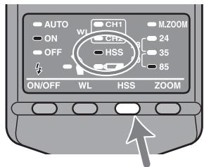 SONY HVL-F36AM - Premere il tasting della sincronizzazione rapida (HSS). - 1