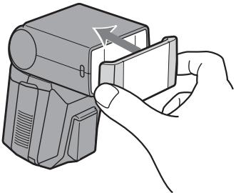 SONY HVL-F36AM - Applicare l'adattatore grandangolare in dotazione al lampegliatore a scarica. - 1